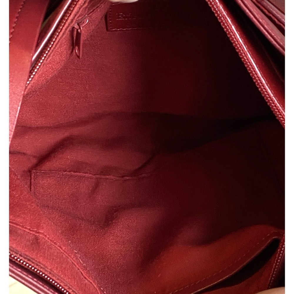 Vintage ETIENNE AIGNER Leather Brass Oxblood Red Handbag Purse Shoulder Bag - Picture 10 of 14